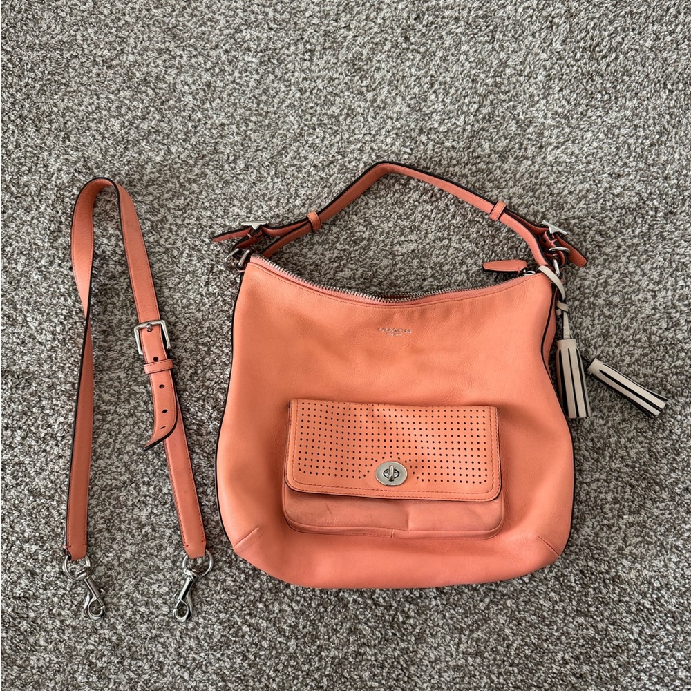 Coach Leather Shoulder Bag with Adjustable Strap